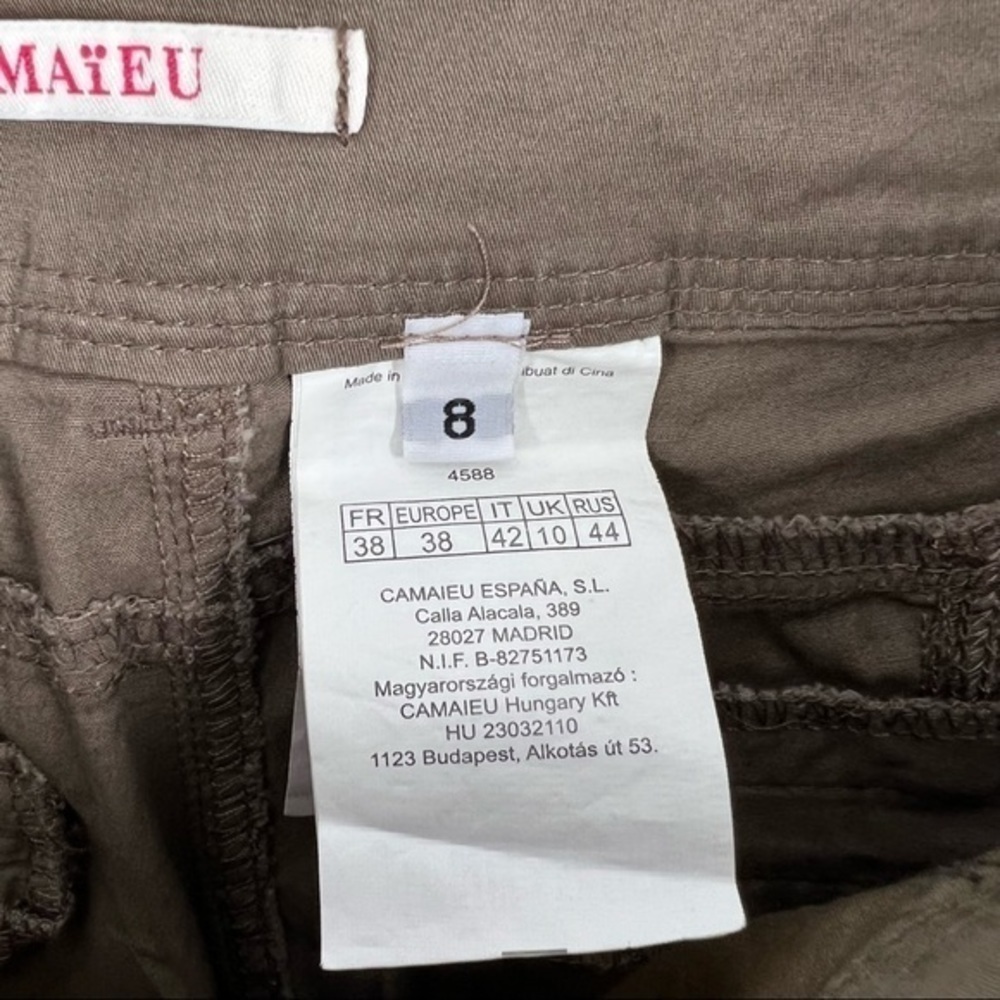 Camaieu Roll Tab Crop Cargo Pant - Picture 8 of 9